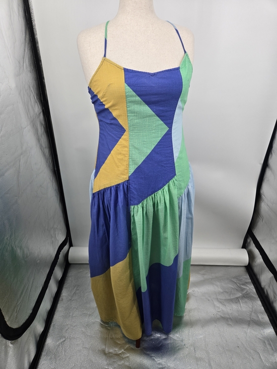 Celandine Dresses & Skirts - Celandine Colorblock Backless Midi Dress in Blue, Green & Yellow XL
